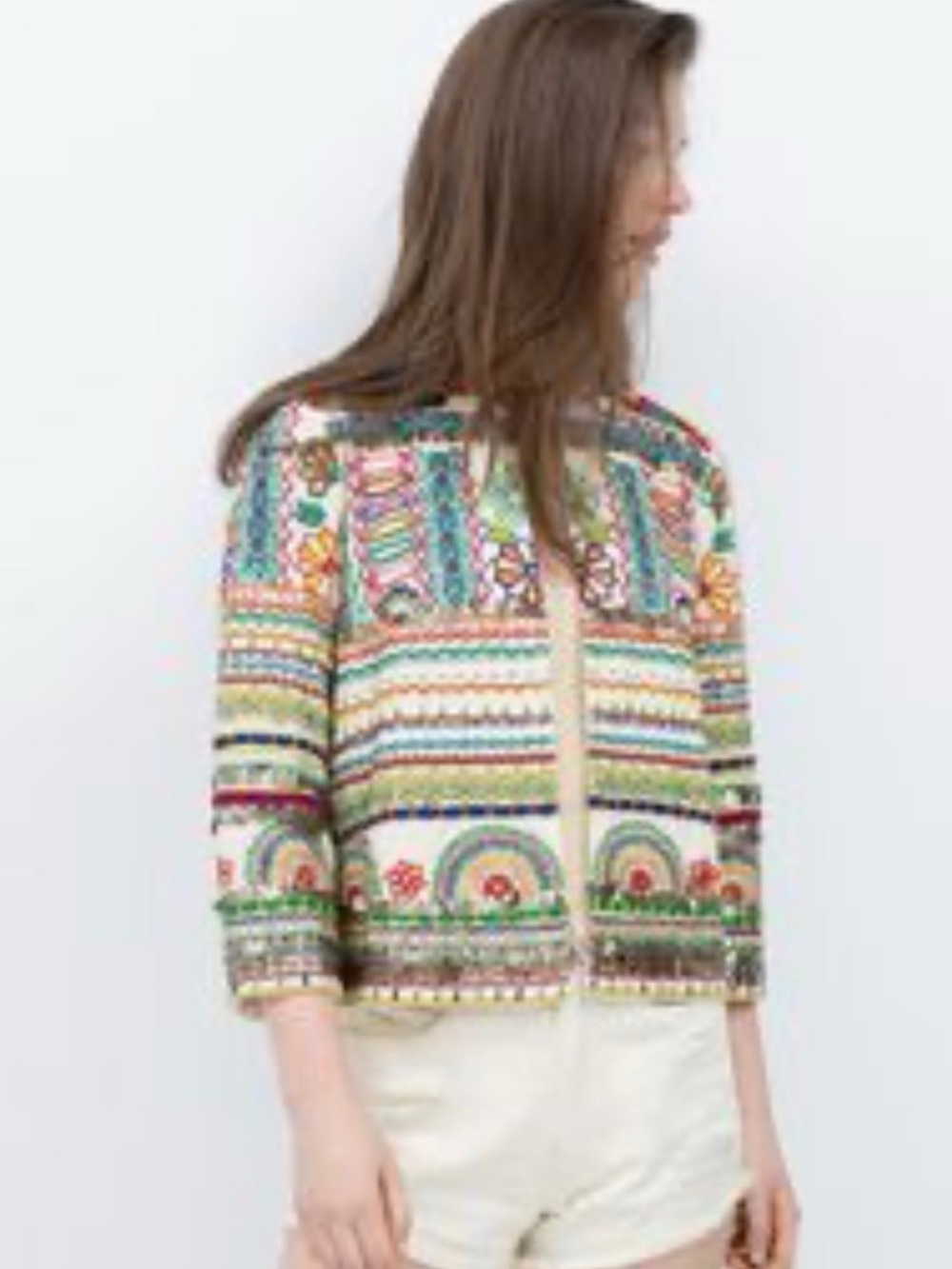 Zara Trafaluc Outerwear Collection Bohemian Beaded Embroidered Jacket Small, NWT